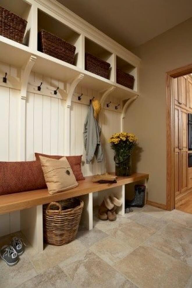 farmhouse bench for hallway