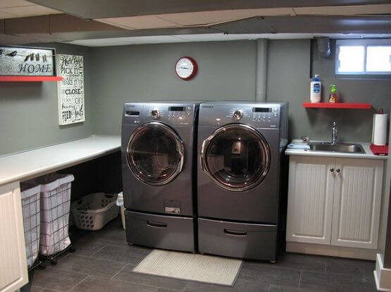 Unfinished Basement Laundry Room Ideas
