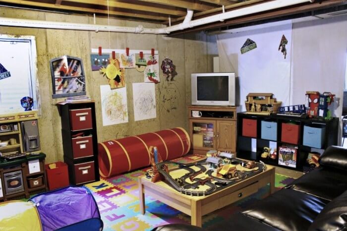 Unfinished Basement Ideas for Playroom