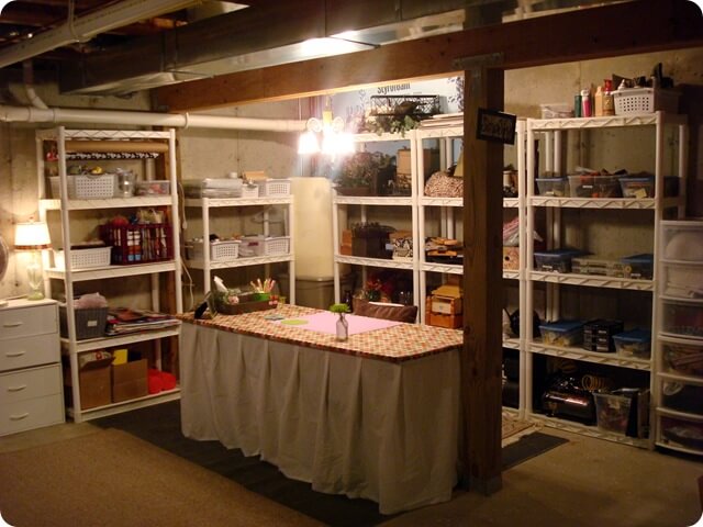Unfinished Basement Ideas for Craft Room