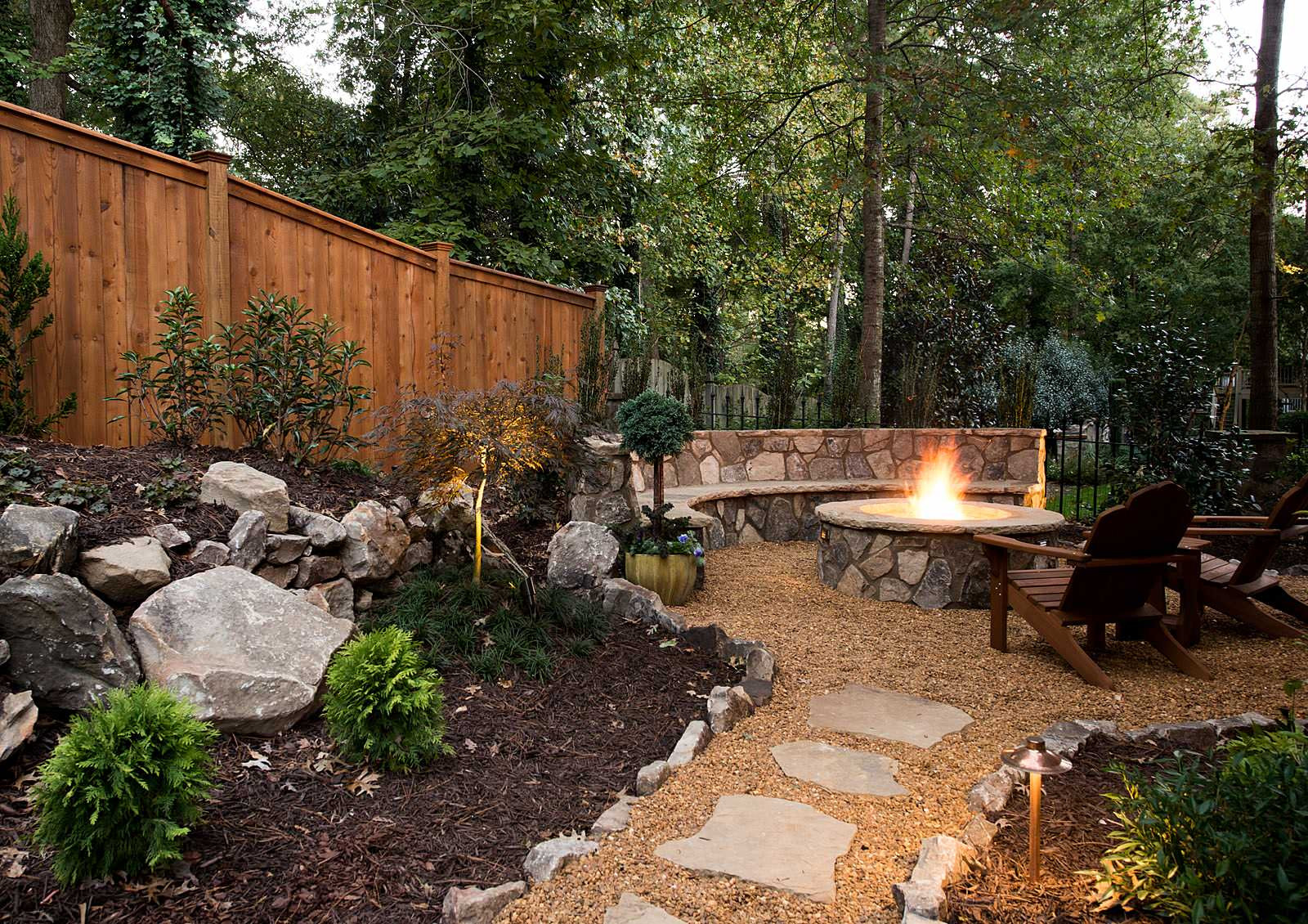 Rustic Landscaping with a Fire Pit Ideas You