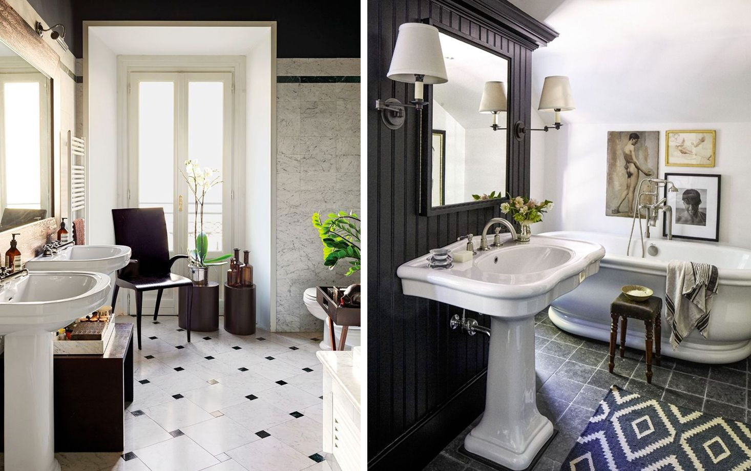 + Black & White Bathroom Design and Tile Ideas